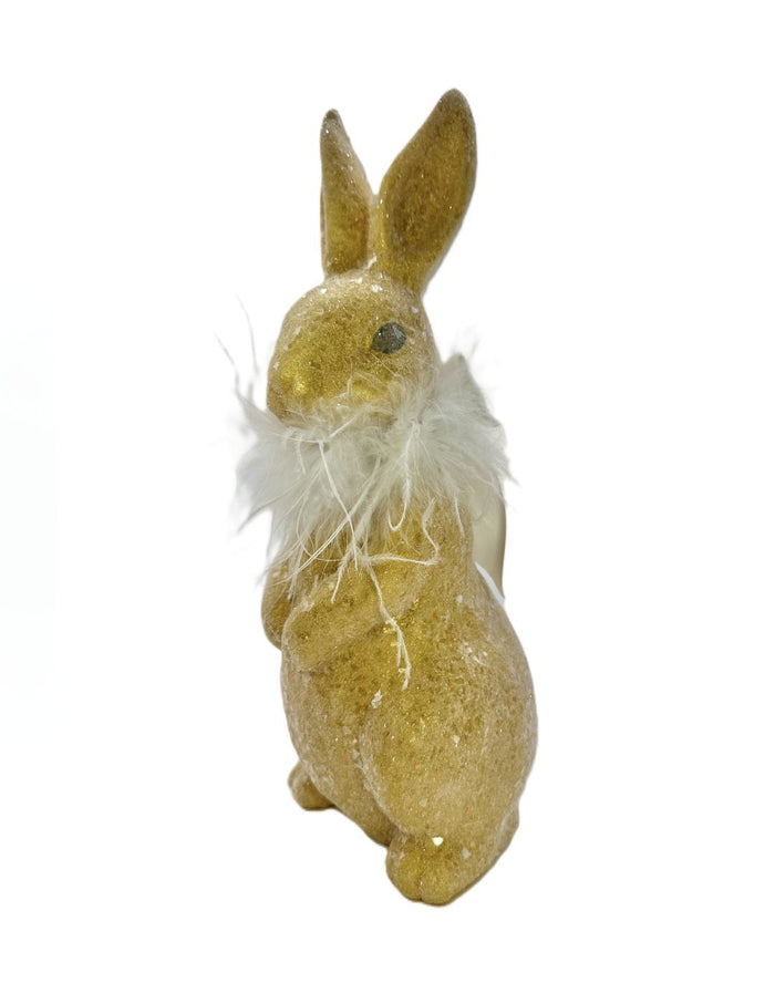 Jackson Rabbit with Ostrich Boa - Gold