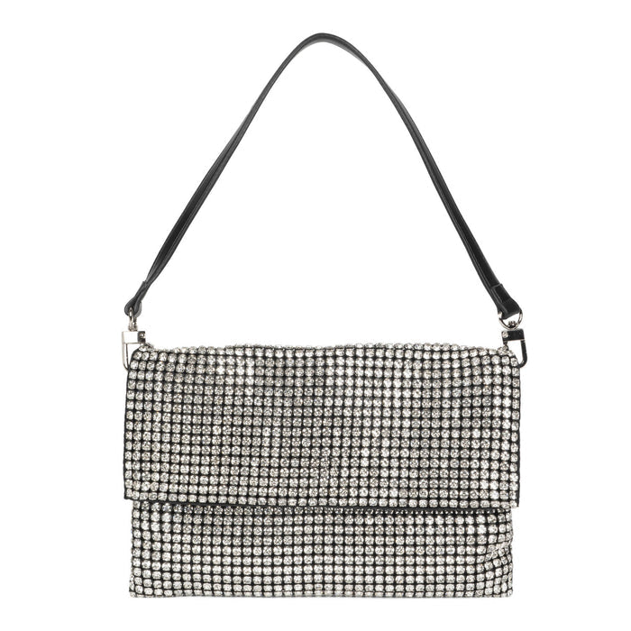 Josie Riona Glitter Clutch Handbag Silver - Bentley
