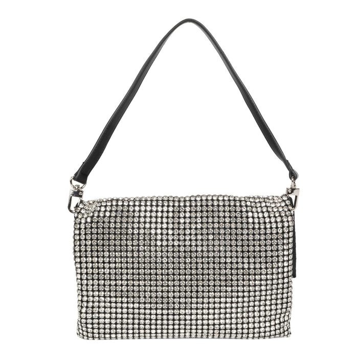 Josie Riona Glitter Clutch Handbag Silver - Bentley