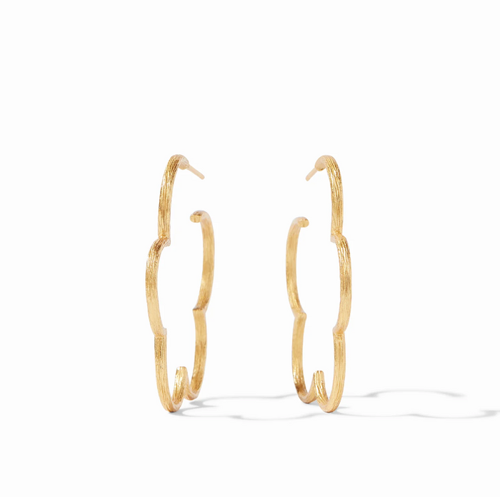 Julie Vos Gardenia Hoop Earrings in Textured at Wrapsody