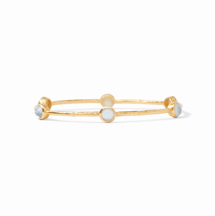 Julie Vos Milano Luxe Bangle Bracelets in Chalcedony Blue at Wrapsody