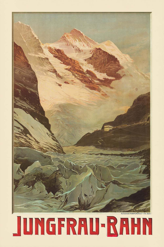 Jungfrau Travel Poster: Jungfrau-Bahn by Anton Reckziegel, 1910