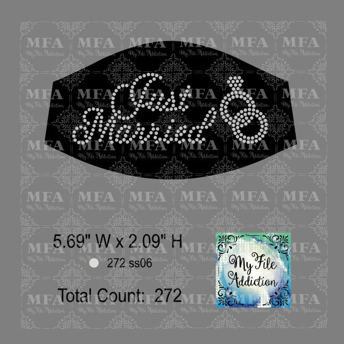 Just Married Small Rhinestone Digital Download File