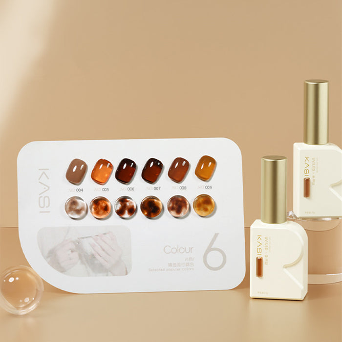 KaSi 15ml Long Lasting Amber Collection Ice Transparent Gel Polish T4047