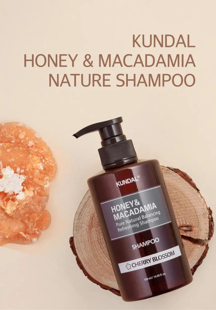 KUNDAL – Honey & Macadamia Nature Shampoo, Cherry Blossom, 500ml - K-Beauty Studio