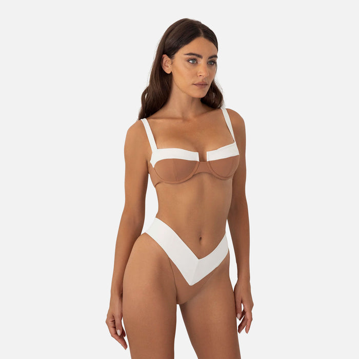 KYA Kira Reversible Swim Bottom - Sandstone / Vanilla