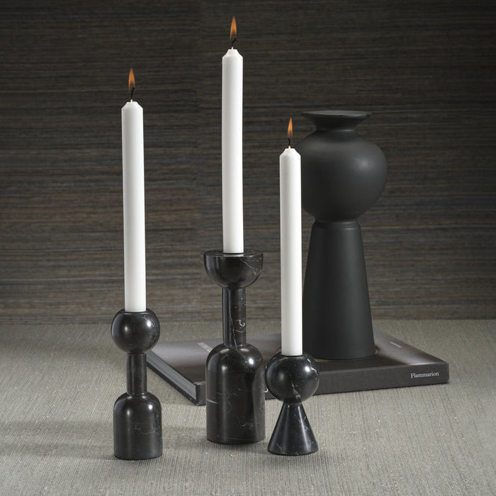 Kyoto Modern Candle Holder - Black Marqunio - Candle Holders by Carlyle Avenue