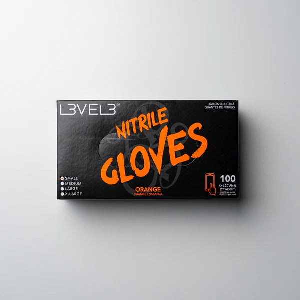 L3VEL3 Professional Nitrile Gloves  - Orange - Palms Fashion Inc.