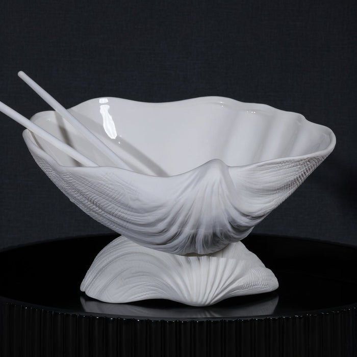 La Coquille Stoneware Clam Shell Bowl - Serveware by Carlyle Avenue