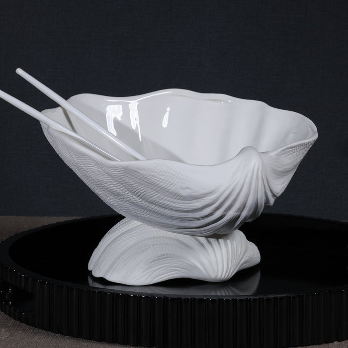 La Coquille Stoneware Clam Shell Bowl - Serveware by Carlyle Avenue