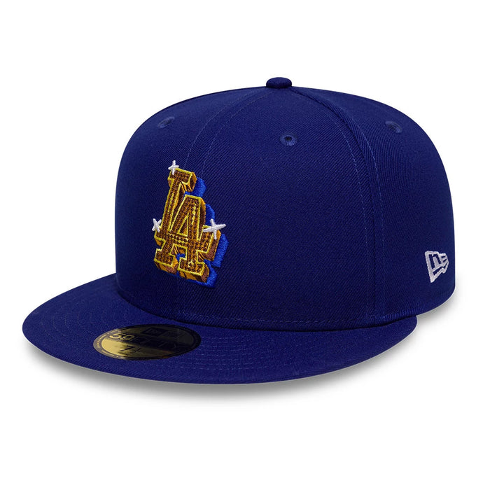 Pictured is this MLB Emblem LA Dodgers 59FIFTY Fitted cap in dark blue. 4