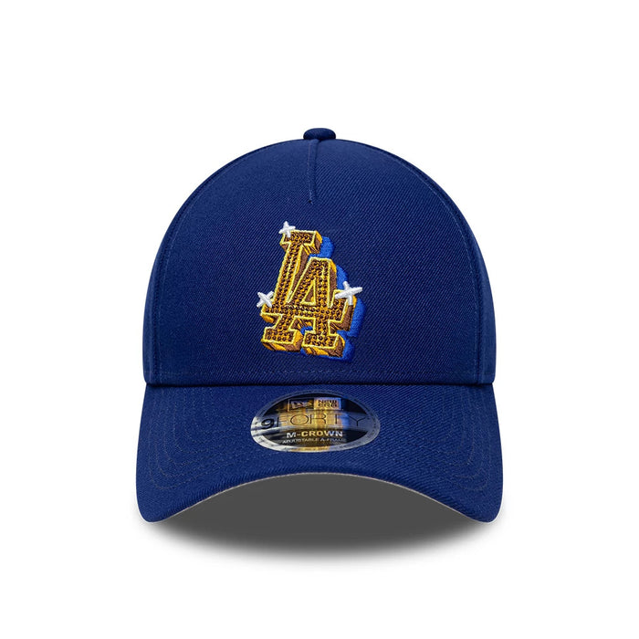 Pictured is this MLB Emblem LA Dodgers 9FORTY M-Crown A-Frame cap in dark blue. 3