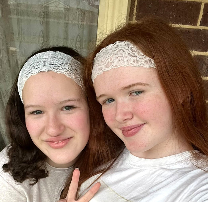 Lace Headband, white - teen/ladies/womens