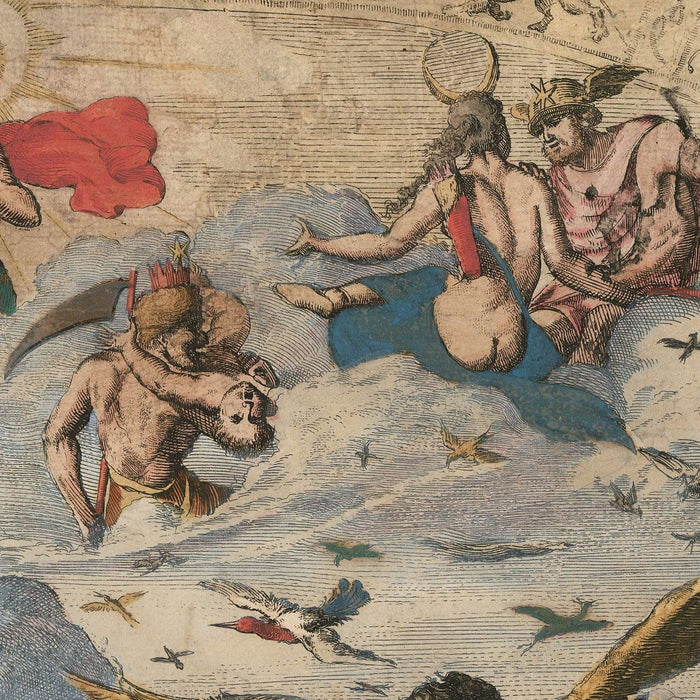 Large Masterpiece World Map by Danckerts, 1696: Mythical Lands, Decorative Border