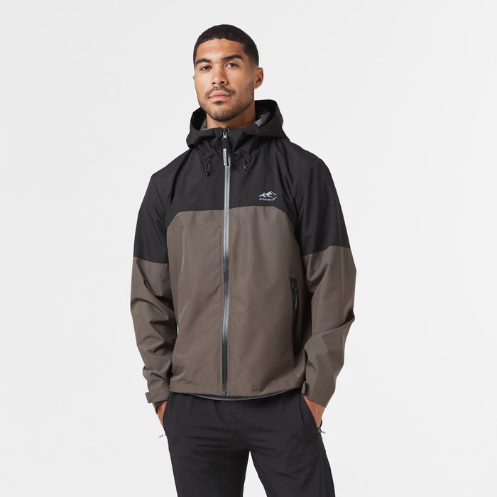 Men's  Black Khaki Layered Shell Sport Jacket   Closure London  Front View
