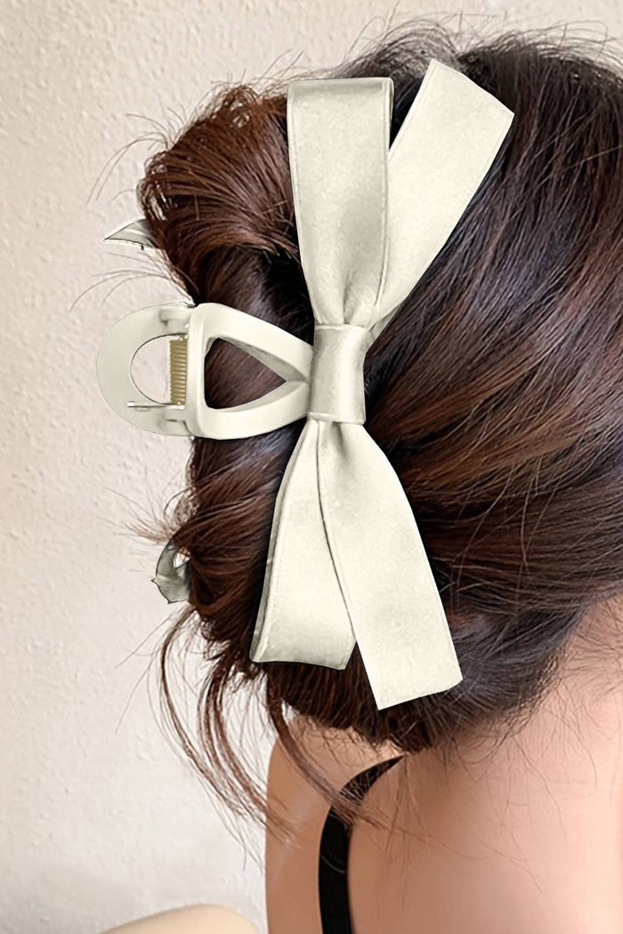 Large LDC Bow Decor hair clip by Little Daisy Closet, featuring a stylish bow design and secure hair-clipping mechanism.