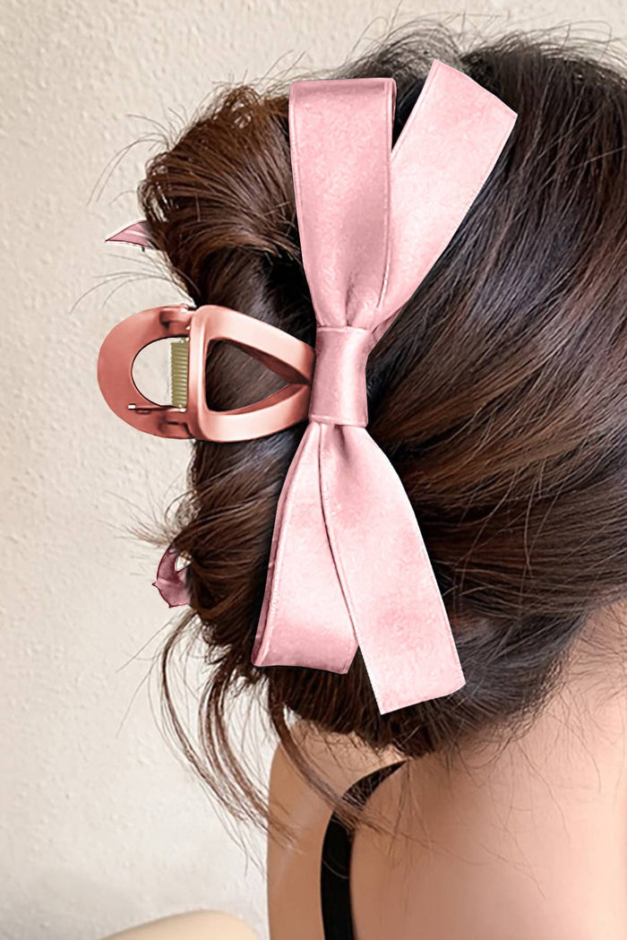 Large LDC Bow Decor Hair Claw Clip by Little Daisy Closet, featuring a stylish bow design for securing hair.