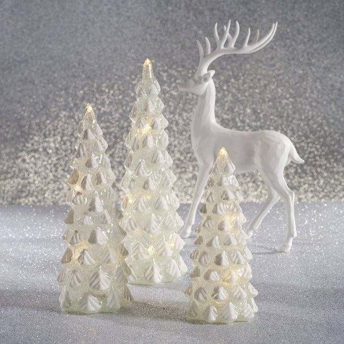 LED Snow Tree - White - Set of 2 - Christmas Trees by Carlyle Avenue