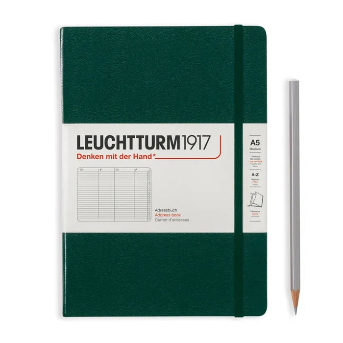 LEUCHTTURM1917 Hardcover Address Book - A5, Forest Green