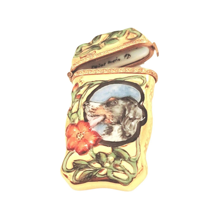 Dog Lover's Porcelain Lighter Porcelain Limoges Wine spirits home sports French Trinket Box