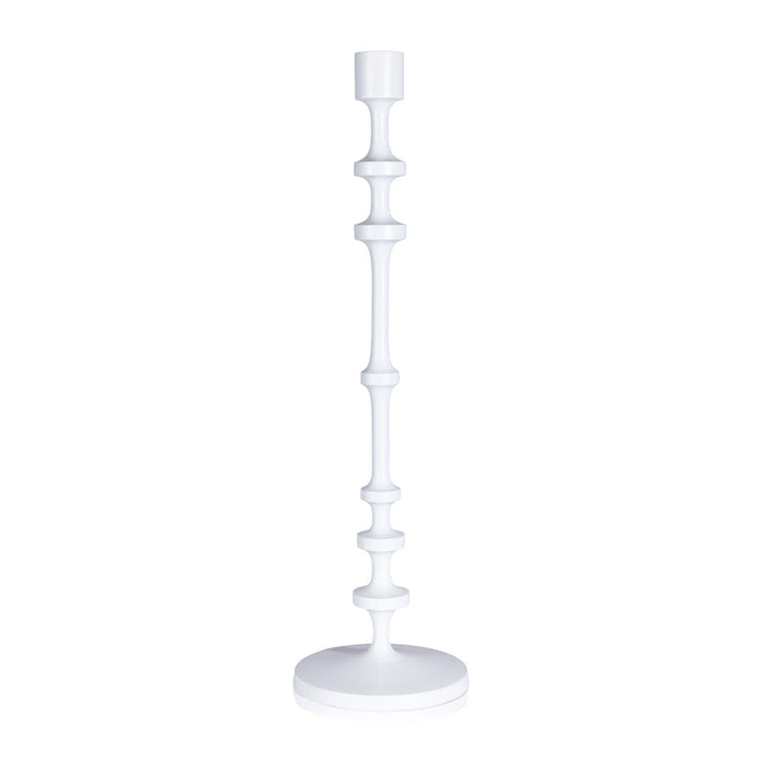 Lilou Matt White Metal Taper Holder - Candle Holders by Carlyle Avenue