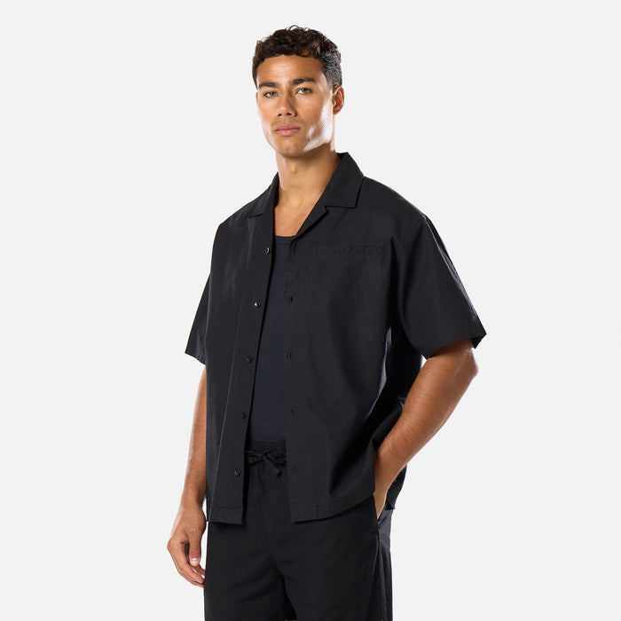 Linen Blend Shirt | Black
