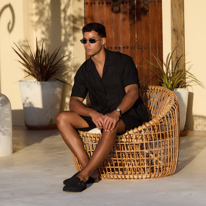 Linen Blend Shirt | Black