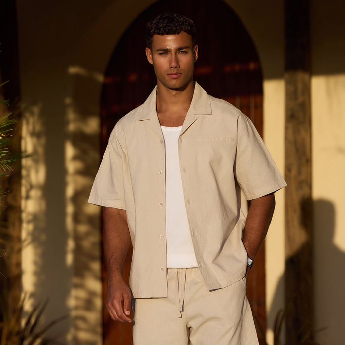 Linen Blend Shirt | Stone