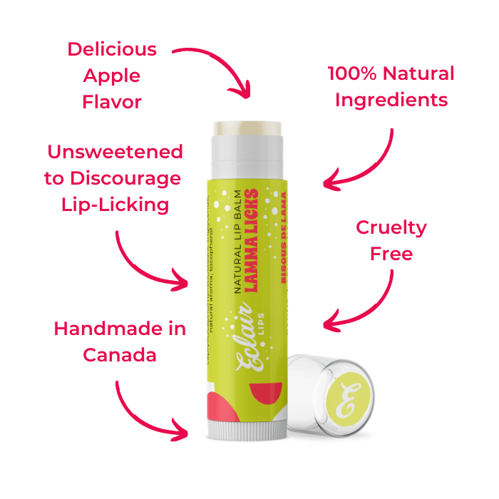 Eclair Lamma Licks Lip Balm - Apple Flavor - Natural & Cruelty-Free