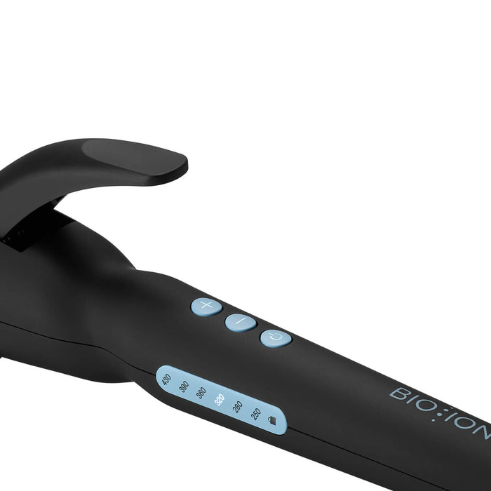 long barrel curling iron controls