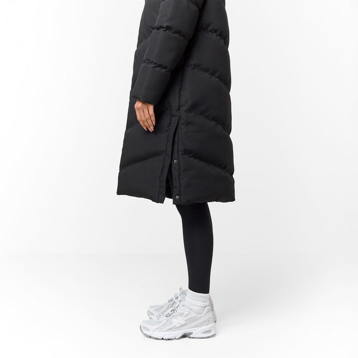 Longline Split Hem Puffer | Black