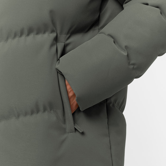 Longline Split Hem Puffer | Olive