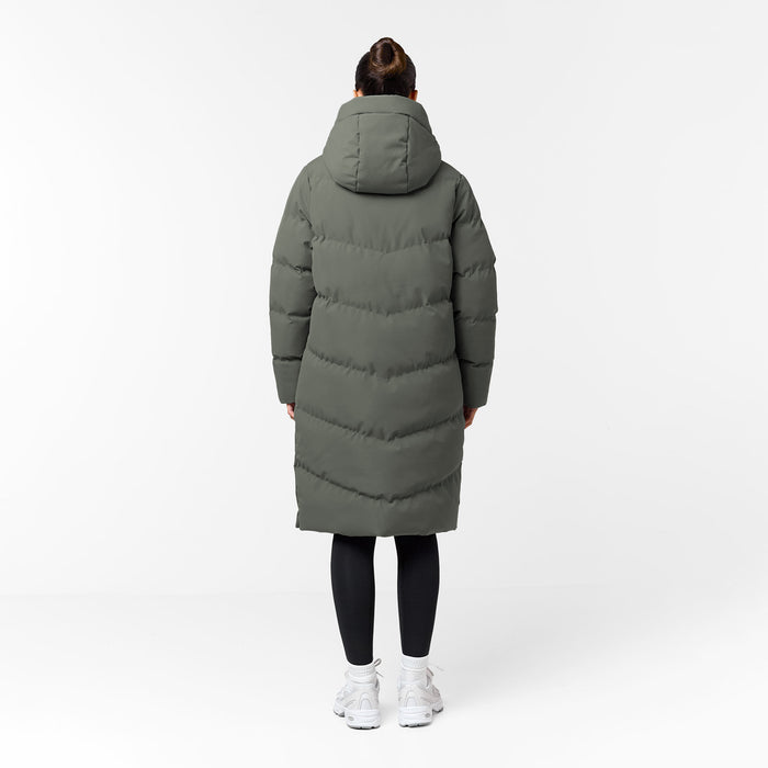 Longline Split Hem Puffer | Olive