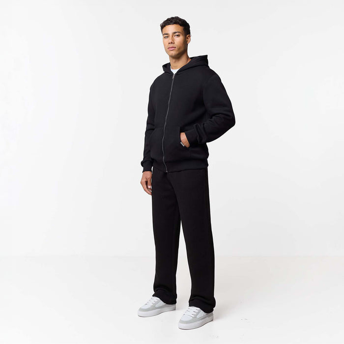 Loose Fit Open Hem Jogger | Black