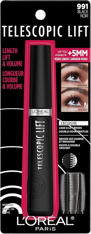 LOREAL PARIS Telescopic Instant Lift Washable Mascara - 991 Black  لوريال بارس ماسكارا