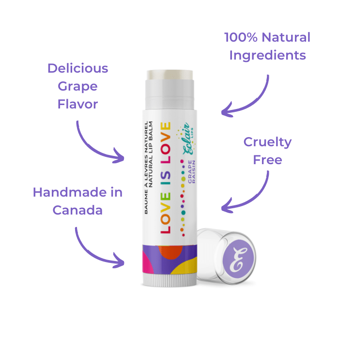 Love is Love Grape Raisin lip balm - handmade in Canada