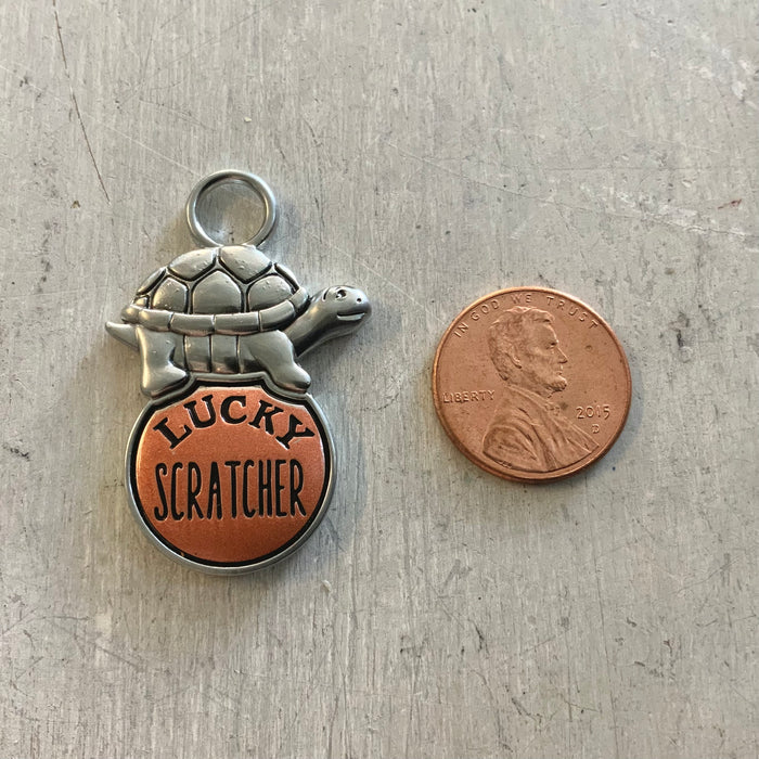 Lucky Scratcher Turtle Charm