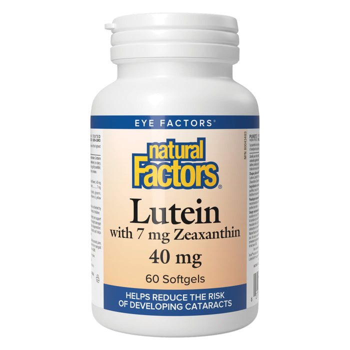 Bottle of Natural Factors Lutein 40 mg 60 Softgels
