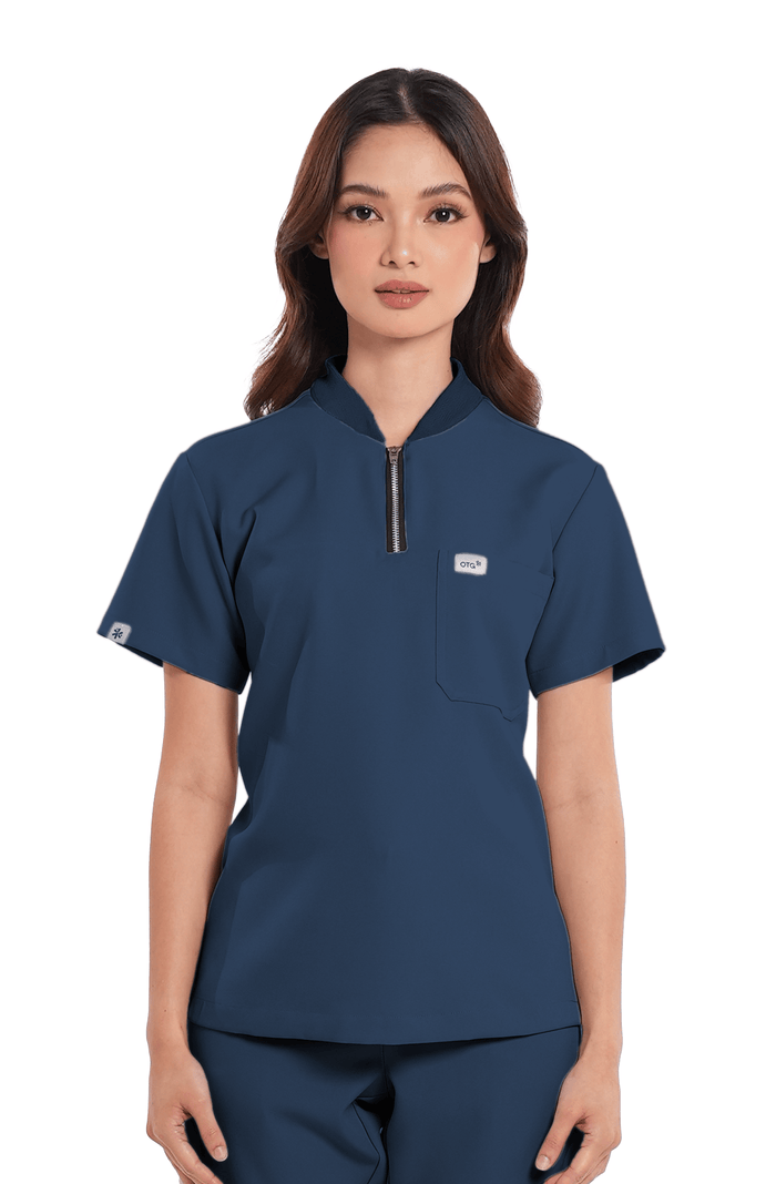 Luxe® Custom Fit Half Zipped Women Scrub Top