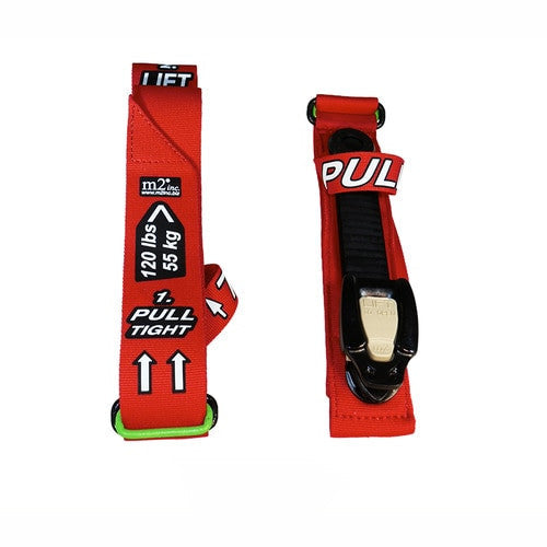 M2 Civilian Ratcheting Medical Tourniquet in red laid flat