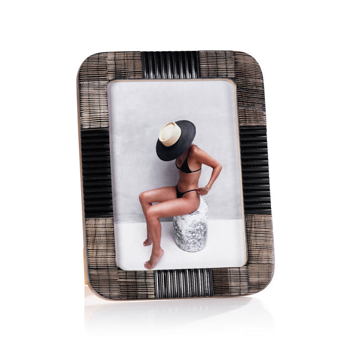 Majorca Black Chiseled Horn Photo Frame - Picture Frames by Carlyle Avenue