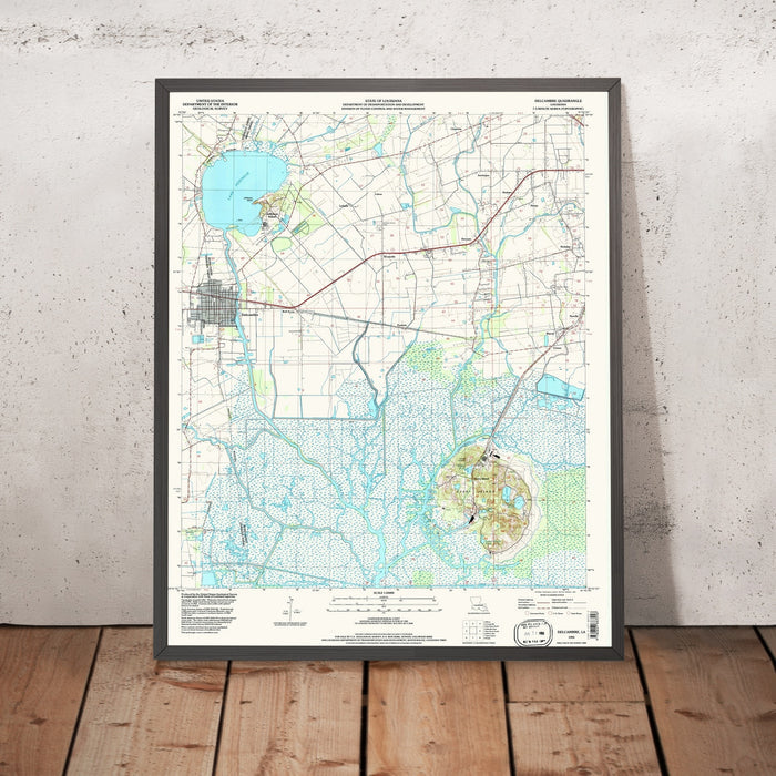 Map of Avery Island, Louisiana by USGS, 1994 – Delcambre, Lake Peigneur & Intracoastal Waterway