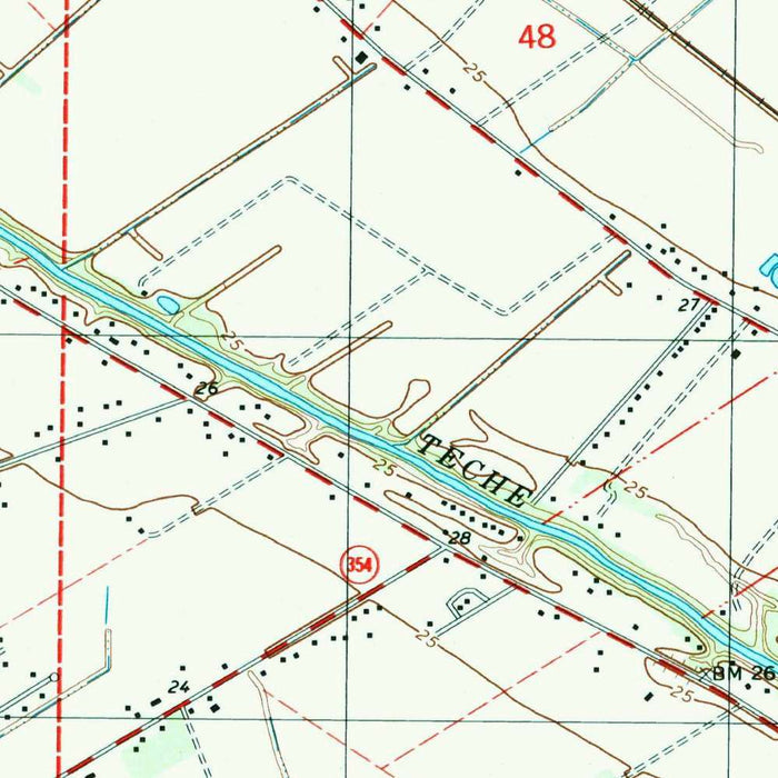 Map of Breaux Bridge, Louisiana by USGS, 1998 – Lafayette, Bayou Teche & Vermilion River