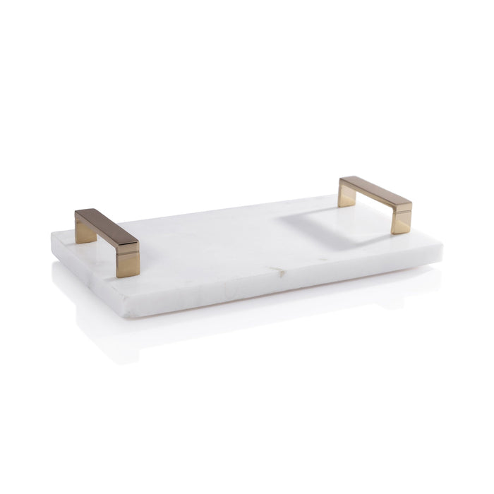 Marble Tray with Gold Handles - Serveware by Carlyle Avenue