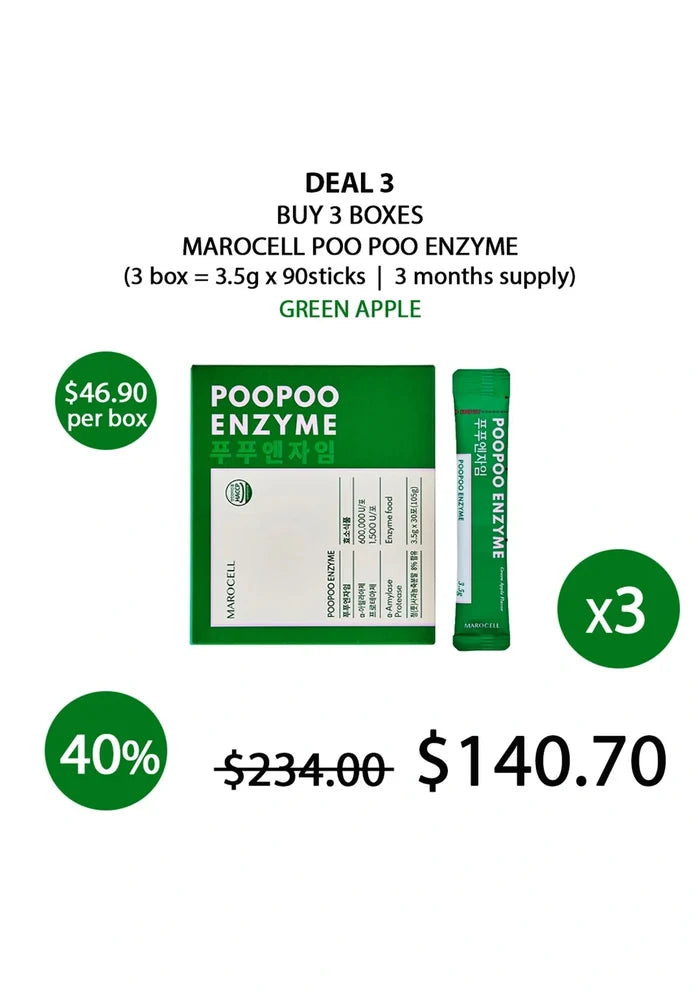 (BUY 3) MAROCELL GREEN APPLE POO POO ENZYME