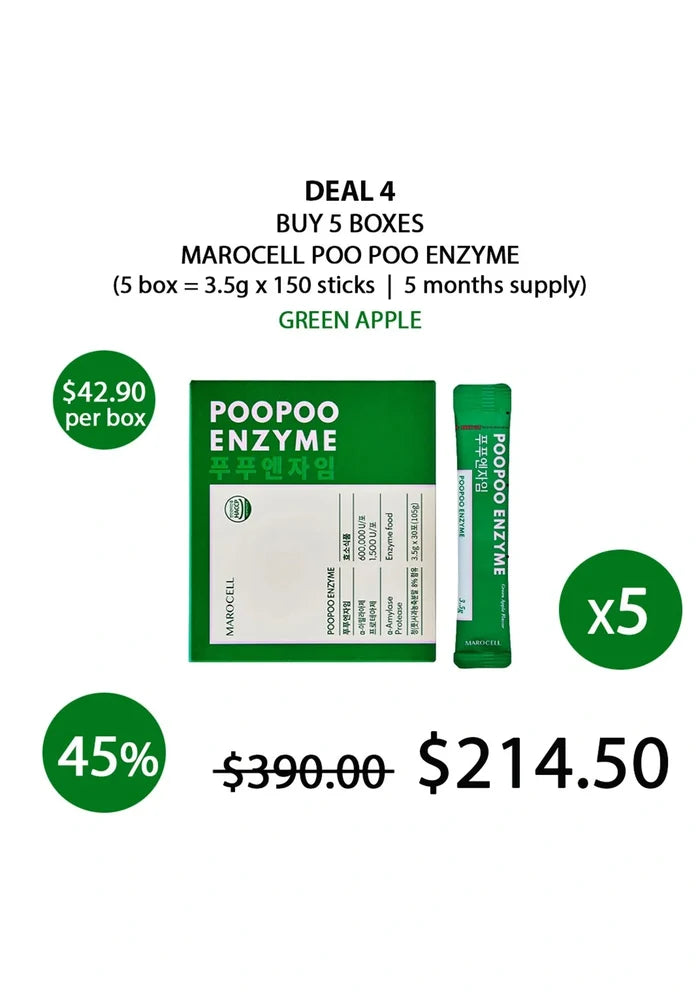 (BUY 5) MAROCELL GREEN APPLE POO POO ENZYME