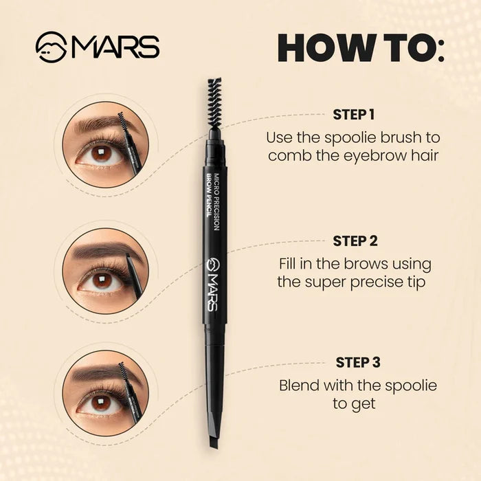 Mars Micro Precision Eye Brow Pencil 0.4g - Black