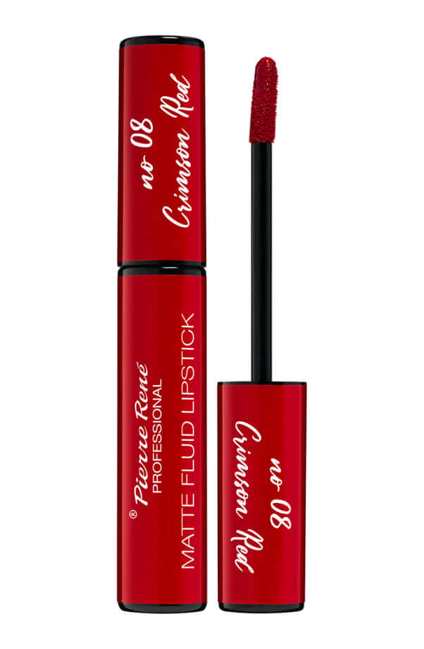 Matte Fluid Lipstick  NO. 08 Crimson Red pierre rene