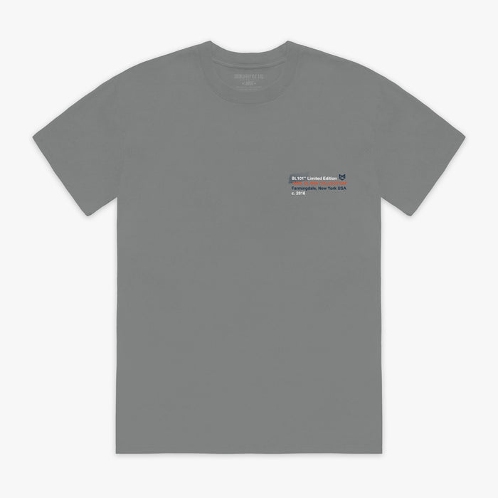 Gray Max Clark graphic tee — front view