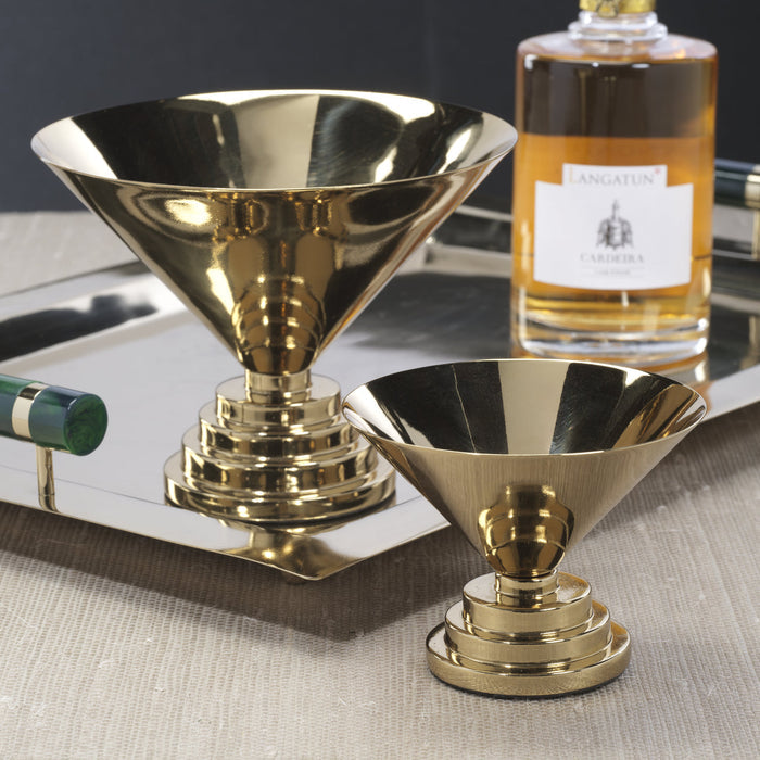 Mayan Metal Bowl - Polished Gold - Bowls by Carlyle Avenue